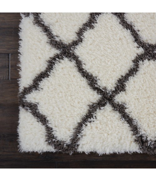 Nourison ULTRA PLUSH SHAG Area Rug Nourison Ultra Plush Shag Area Rug ULP02-Ivory/Charcoal