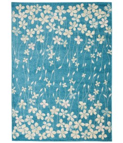 Nourison Tranquil(Traql) - Tra04 Turquoise Area Rug 4 ft. X 6 ft. Rectangle