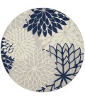 Nourison Aloha Round Area Rug ALH05-Ivory/Navy