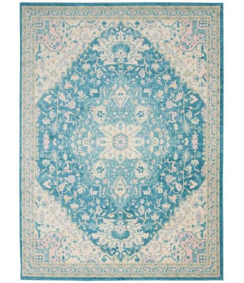 Nourison TRANQUIL Area Rug Nourison Tranquil Area Rug TRA07-Ivory/Turquoise