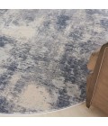 Nourison Rustic Textures Area Rug RUS02 Blue/Ivory 5'3" Round