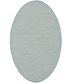 Nourison Courtyard Ivory Aqua COU01 5 ft. Round Rug