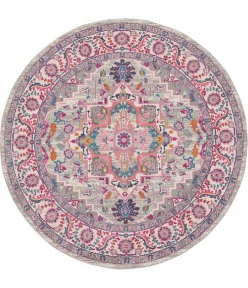 Nourison Passion Area Rug PSN20 Light Grey/Pink 8' x ROUND