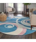 Nourison Grafix Round Area Rug GRF21-Blue Multi Colored