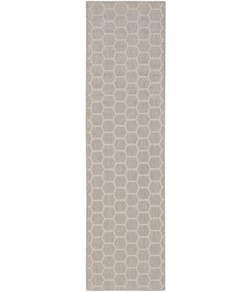 Nourison Reversible Indoor Outdoor Grey RVB01 2 ft. 2 in. X 8 ft. Rect. Rug