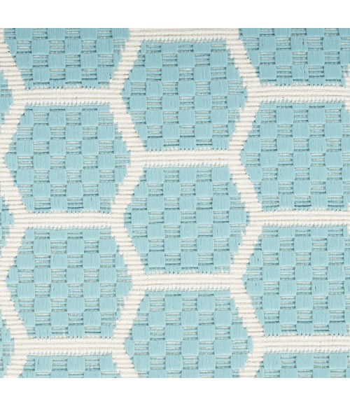 Nourison Reversible Indoor Outdoor Aqua RVB01 10 ft. X 14 ft. Rect. Rug