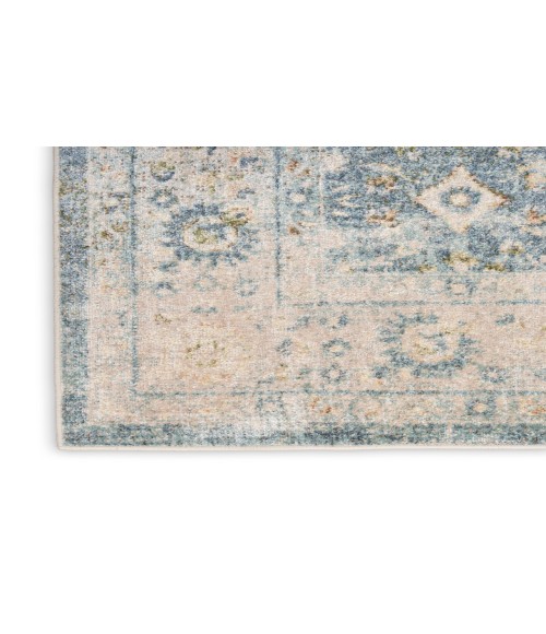 Nourison Astra Machine Washable Teal Beige ASW16 7 ft. 10 in. X 10 ft. Rectangle Rug