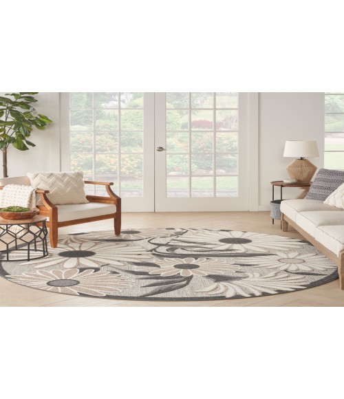 Nourison Aloha Beige ALH33 5 ft. 3 in. Round Rug