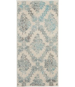 Nourison Tranquil(Traql) - Tra09 Ivory Turquoise Area Rug 2 ft. X 4 ft. Rectangle