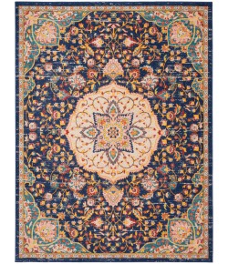 Nourison Passion - Psn22 Navy Multicolor Area Rug 8 ft. X 10 ft. Rectangle