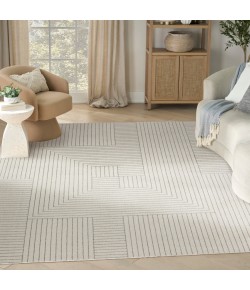 Nourison Home Washable Decor Cream Blue WSD11 7 ft. 10 in. X 10 ft. Rectangle Rug
