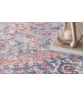 Nicole Curtis Machine Washable Series 1 Blue Multicolor SR104 5 ft. 3 in. Round Rug