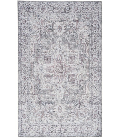 Nicole Curtis Machine Washable Series 1 Ivory Grey SR101 7 ft. 10 in. X 9 ft. 10 in. Rectangle Rug