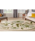 Nourison Aloha Ivory Green ALH33 5 ft. 3 in. Round Rug