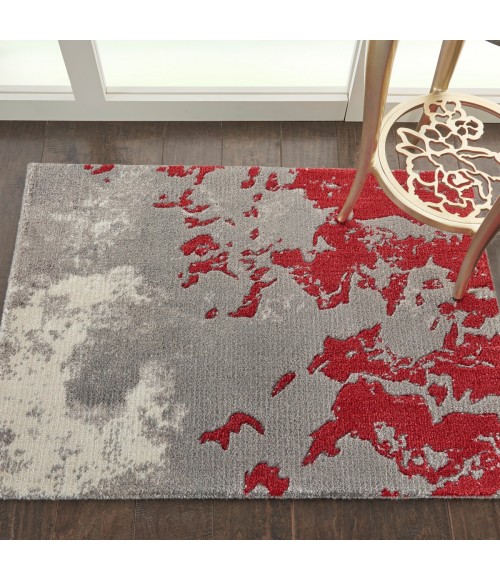 Nourison Twilight Area Rug TWI21 Grey/Red 2'3" x 3'