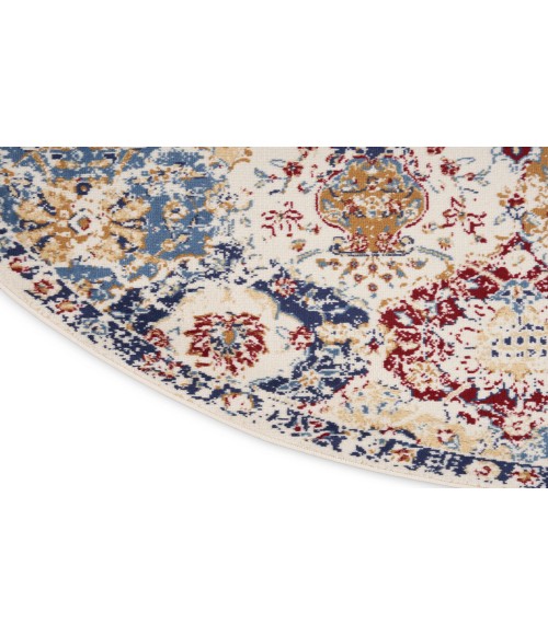 Nourison Grafix Blue Multicolor GRF31 5 ft. 3 in. Round Rug