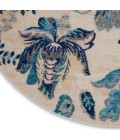 Nourison Tranquil Round Area Rug TRA02-Ivory/Light Blue