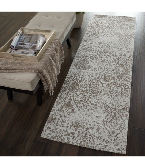 Nourison Damask Runner Area Rug DAS06-Ivory