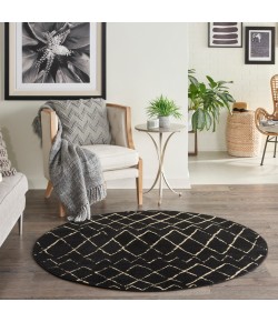 Nourison Home Grafix GRF04 Black 5 ft. 3 in. Round Area Rug
