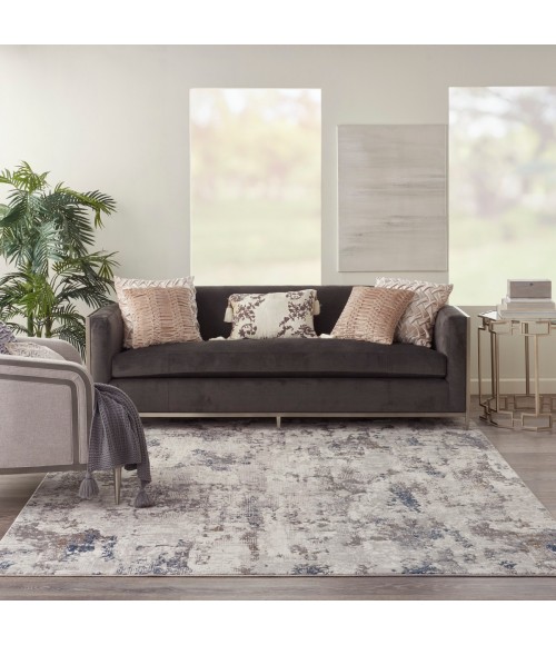 Nourison Royal Terrace White Blue KI42 8 ft. X 10 ft. Rect. Rug