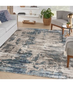 Nourison Ki100 American Manor - Amr04 Ivory Blue Area Rug 9 ft. X 12 ft. Rectangle