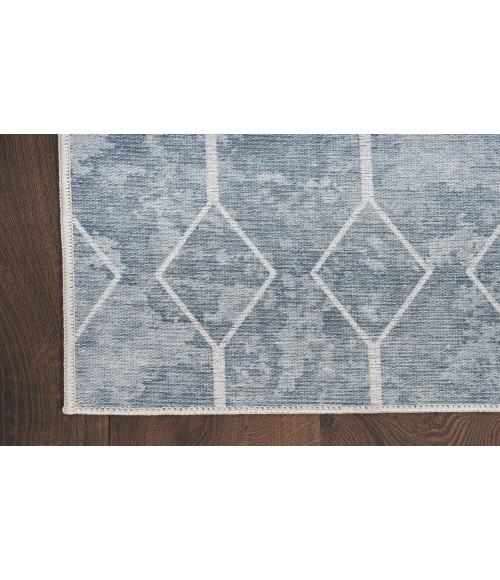Nicole Curtis Machine Washable Series 1 Blue Grey SR107 2 ft. X 3 ft. 9 in. Rectangle Rug