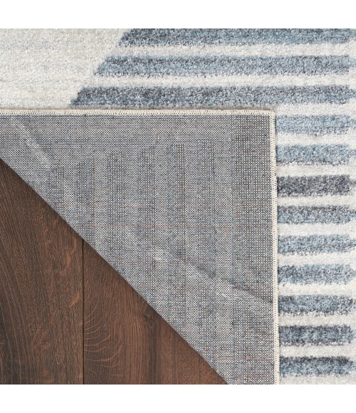 Nourison Astra Machine Washable Area Rug ASW03 Ivory Blue