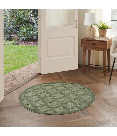 Nourison Home Easy Care Green NES01 4 ft. Round Rug
