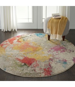 Nourison Celestial - Ces12 Ivory Multicolor Area Rug 5 ft. 3 X Round