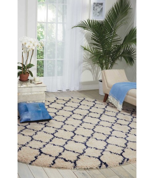 Nourison Amore Round Area Rug AMOR2-Ivory/Blue