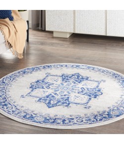 Nourison Whimsicle - Whs03 Ivory Blue Area Rug 5 ft. X Round