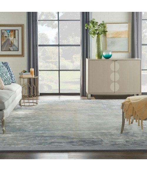 Nourison Prismatic Area Rug PRS19 Seafoam/Silver 8'6" x 11'6"