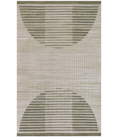 Nourison Astra Machine Washable Ivory Olive ASW03 5 ft. 3 in. X 7 ft. Rectangle Rug