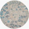 Nourison Tranquil(Traql) - Tra03 Ivory Turquoise Area Rug 5 ft. 3 X Round