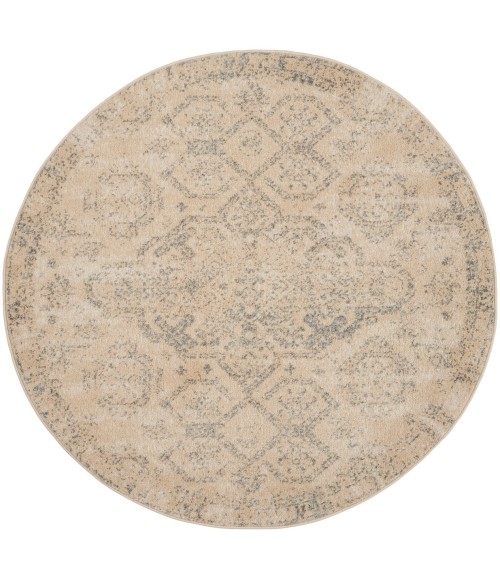 Nourison Tranquil Area Rug TRA13 Beige/Grey 5'3" Round