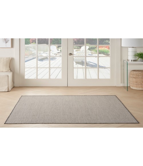 Nourison Courtyard Ivory/Charcoal COU01 5 ft. Square Rug