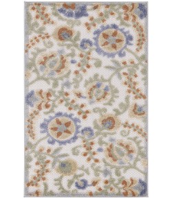 Nourison Aloha Ivory Blue ALH17 2 ft. 8 in. X 4 ft. Rectangle Rug