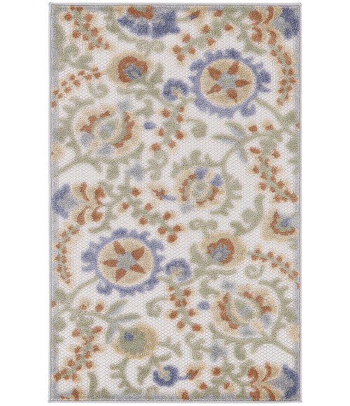 Nourison Aloha Ivory Blue ALH17 2 ft. 8 in. X 4 ft. Rectangle Rug