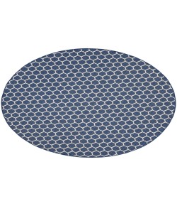 Nourison Reversible Indoor Outdoor Navy RVB01 8 ft. Round Rug