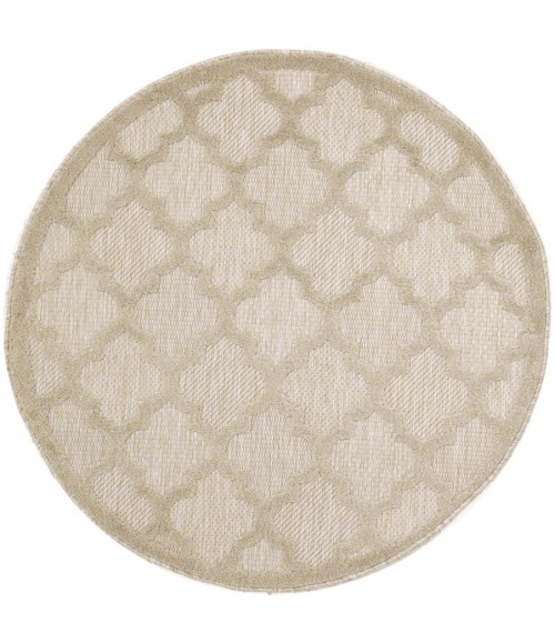 Nourison Home Easy Care Cream NES01 4 ft. Round Rug