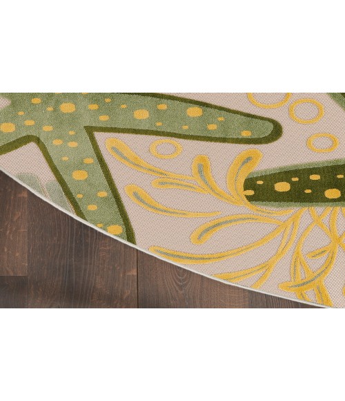 Nourison Aloha Green Yellow ALH24 7 ft. 10 in. Round Rug