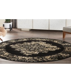 Nourison Grafix Black GRF14 4 ft. Round Rug