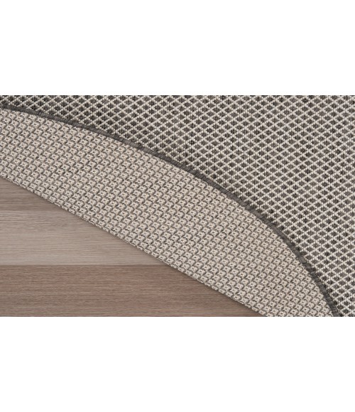 Nourison Courtyard Ivory/Charcoal COU01 5 ft. X 8 ft. Oval Rug