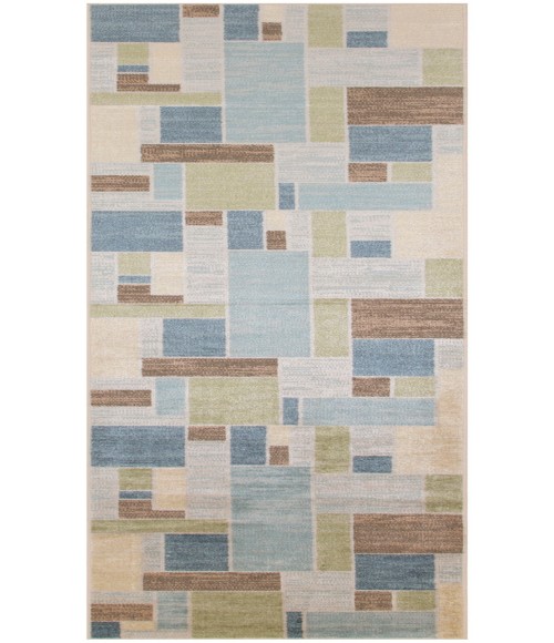 Nourison Astra Machine Washable Blue Green Multi ASW09 2 ft. 2 in. X 10 ft. Rectangle Rug