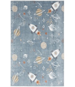 Nourison Astra Machine Washable Blue Multicolor ASW18 5 ft. 3 in. X 7 ft. Rectangle Rug
