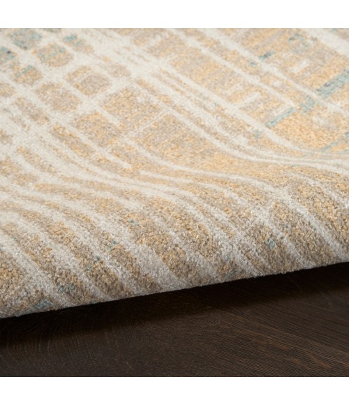 Nourison Home Washable Decor Beige Blue WSD07 6 ft. 7 in. X 9 ft. Rectangle Rug