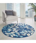 Nourison Tranquil Round Area Rug TRA03-Navy