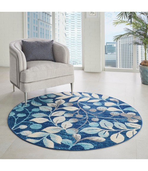 Nourison Tranquil Round Area Rug TRA03-Navy