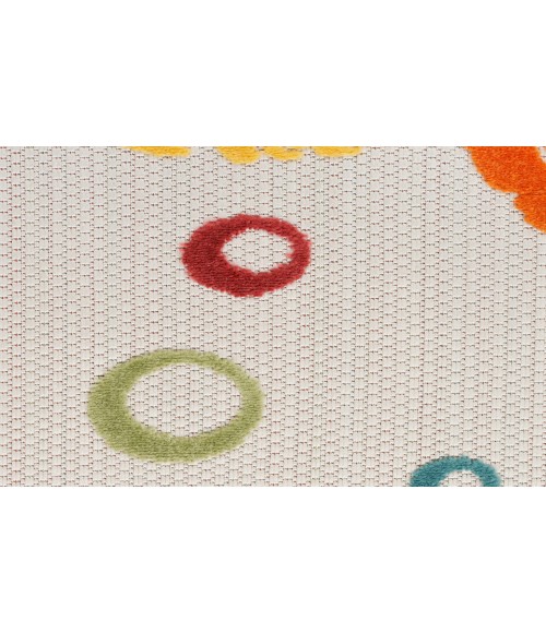 Nourison Aloha Teal Multi ALH27 5 ft. 3 in. Round Rug