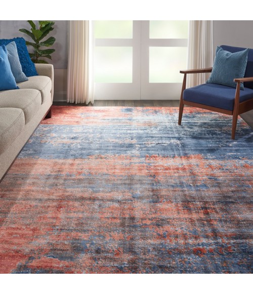 Nourison SAFARI DREAMS Area Rug kathy ireland Home Safari Dreams Area Rug KI374-Blue/Brick